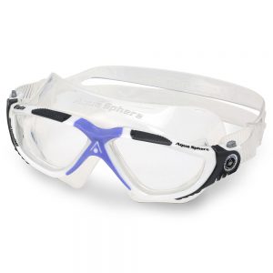 מסכת שחייה VISTA AQUASPHERE - שקופות, לבן/אפור/סגול
