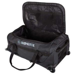 תיק גלגלים גדול של חברת apeks דגם 90 roller bag בצבע שחור - מבט פנימה