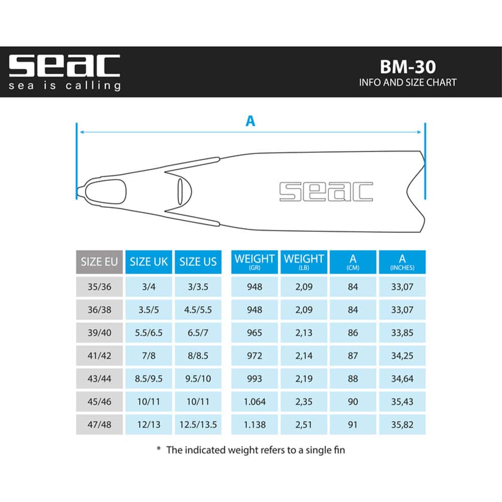 סנפיר לצלילה חופשית SEAC PINNE BM30 – תמונה 6