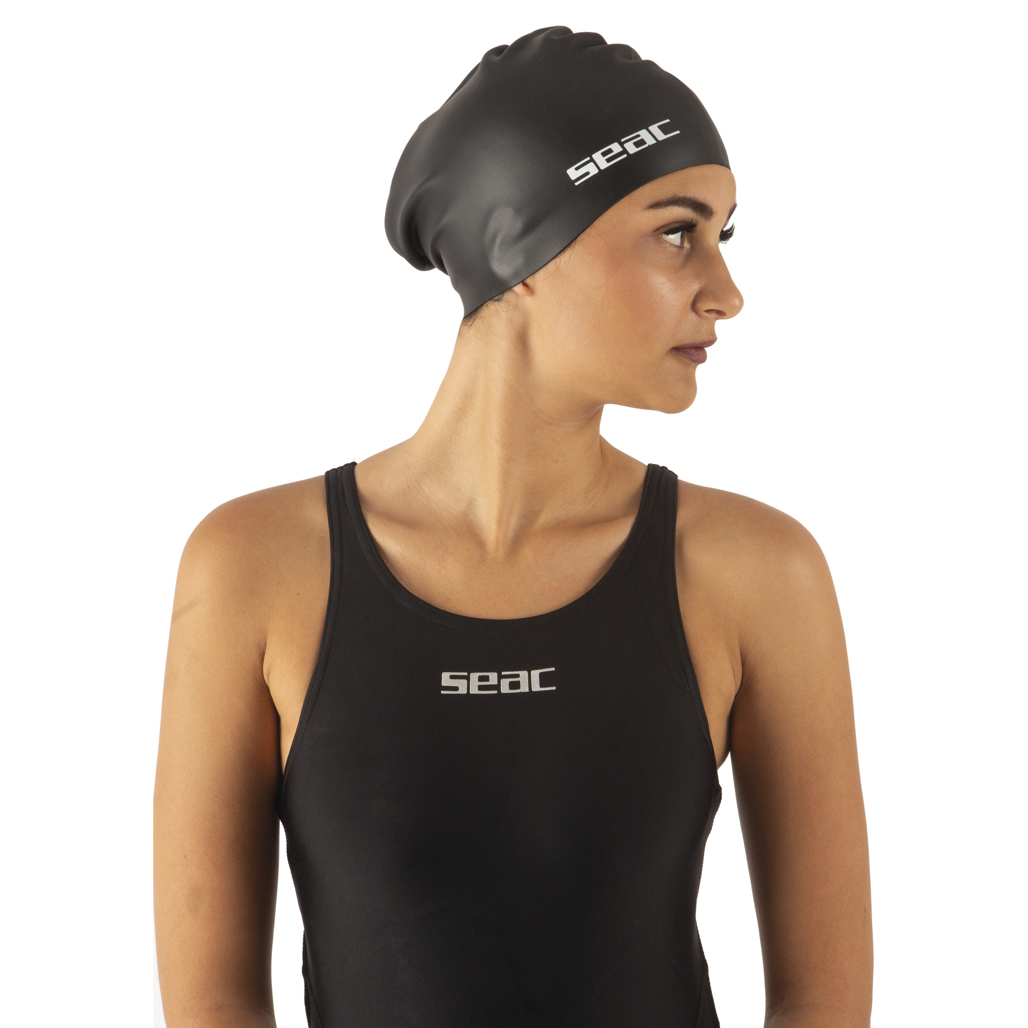 כובע שחייה סיליקון לשיער ארוך SEAC Chignon – תמונה 2