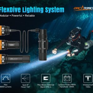 פנס צלילה קניסטר OrcaTorch FlexDive Canister
