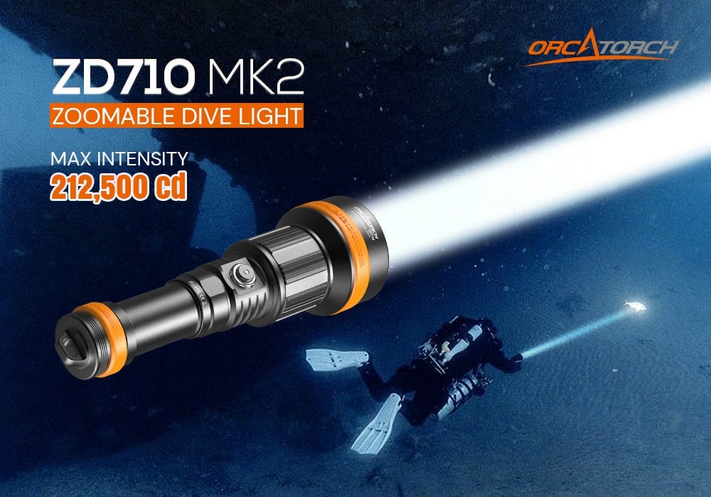 פנס צלילה OrcaTorch ZD710 MK2
