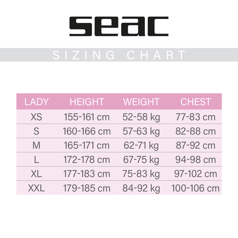 חליפת צלילה לנשים SEAC S-Feel Lady 3mm – תמונה 9